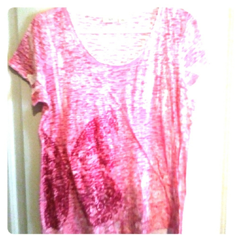 Pink cato burnout top with butterfly